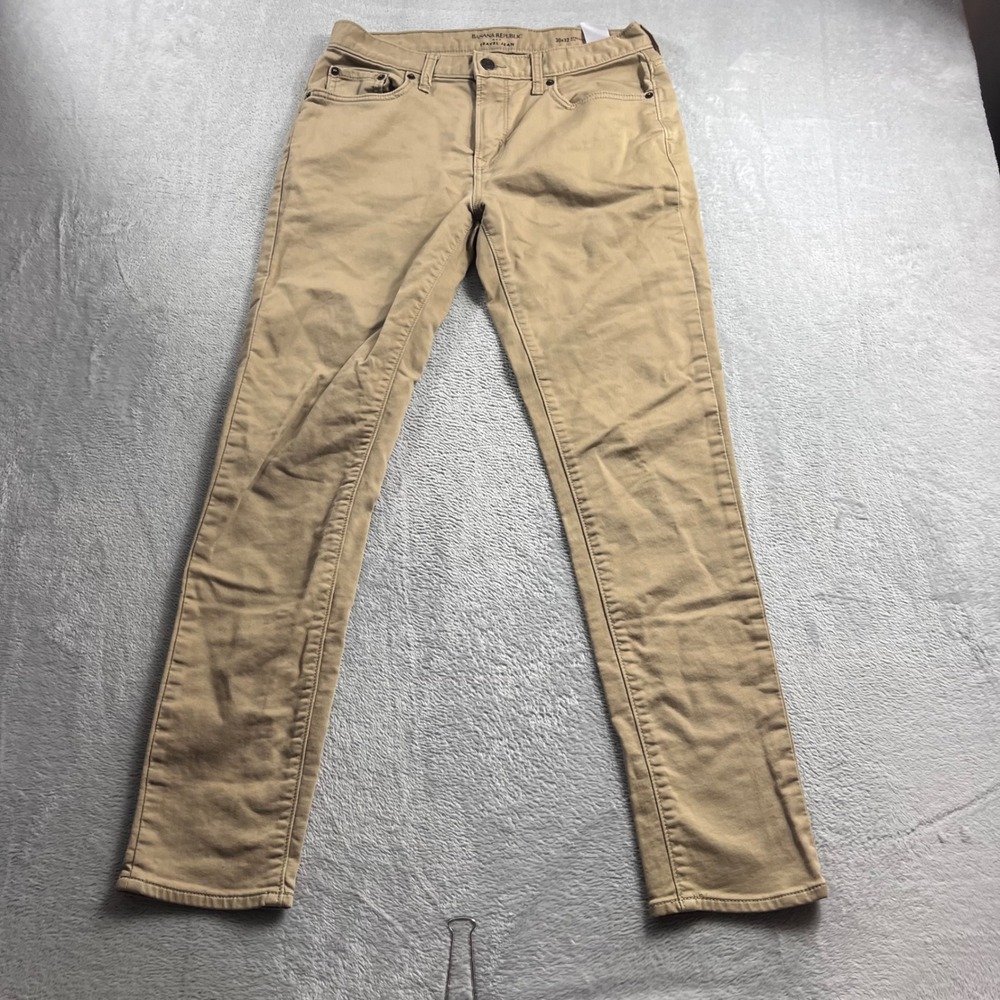 Banana Republic Travel Jean Mens 30x32 Athletic Fit Khaki Tan Pants